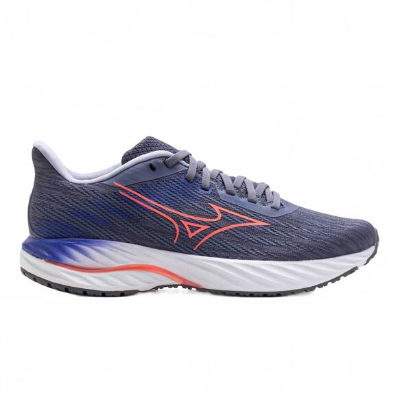 NEW MIZUNO women's wave inspire 21 running shoes in blue granite/striking coral